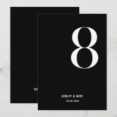 Tabel Nummer 8 Vet Zwart Trouwtafel Nummer Kaart (Voorkant / Achterkant)
