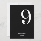 Tabel Nummer 9 Vet Zwart Trouwtafel Nummer Kaart (Achterkant)