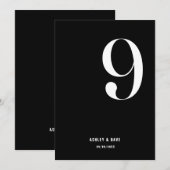 Tabel Nummer 9 Vet Zwart Trouwtafel Nummer Kaart (Voorkant / Achterkant)