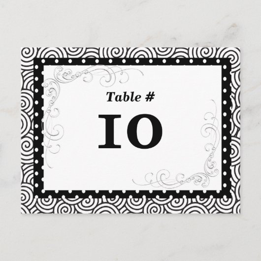Tabel Nummer Kaart voor speciale evenementen (Voorkant)