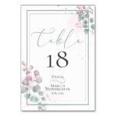 TABEL NUMMER Moderne Waterverf Eucalyptus Foliage Kaart (Achterkant)