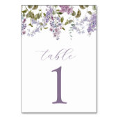 Tabel nummer Paarse Lilacs en Lavender Flowers Kaart (Achterkant)