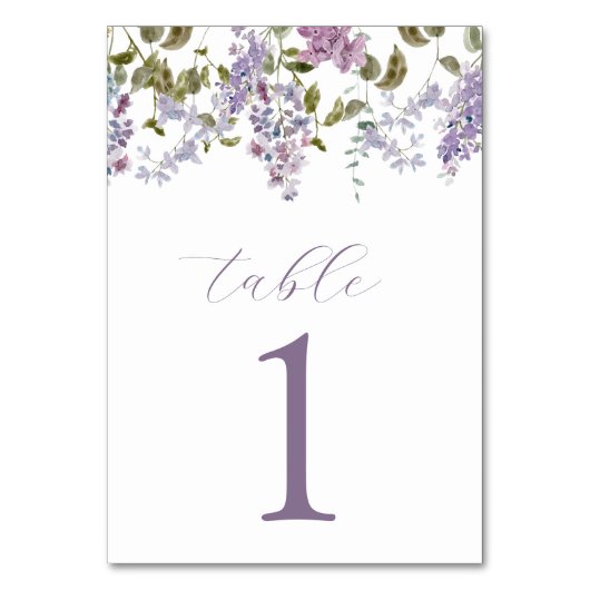 Tabel nummer Paarse Lilacs en Lavender Flowers Kaart (Voorkant)