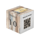 Tabel nummer QR code menu driftwood business logo Kubus (Achter hoekig)