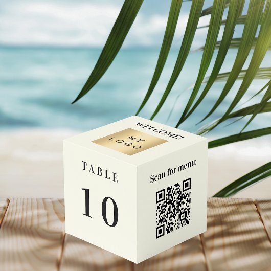 Tabel nummer QR code menu ivoor business logo Kubus