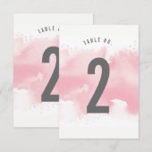TABEL NUMMER stijlvolle waterverf blush roze grijs Kaart (Voorkant / Achterkant)
