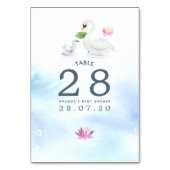 Tabel nummer Waterverf Zwan Baby shower Kaart (Voorkant)