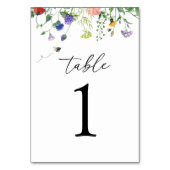 Tabel nummer Wilde bloem en bijen Kaart (Voorkant)