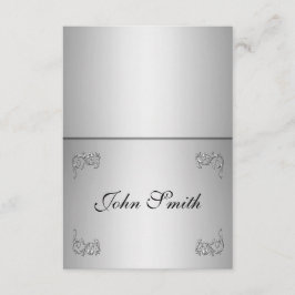 Tabel Plaats kaart met naam - elegant zilverzwril