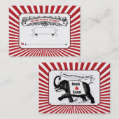 Tabel # Plaats kaarten Circus Red Plaatskaartje (Voorkant / Achterkant)