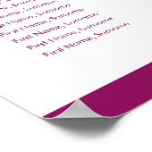 TABEL PLAN 6 bevat een modern pruimen roze Poster (Hoek)