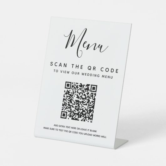 Tabel QR-code Digitale bruiloft scannen Reclamebord Met Voetstuk (Voorkant)