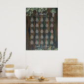 Tabel Rustic Wood Gypsophila SEATING CHART Poster (Keuken)