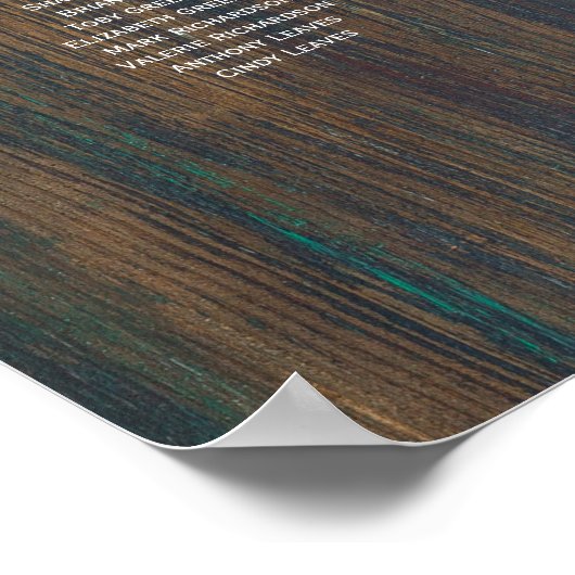 Tabel Rustic Wood Gypsophila SEATING CHART Poster (Hoek)