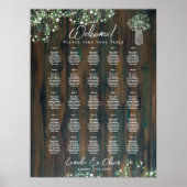 Tabel Rustic Wood Gypsophila SEATING CHART Poster (Voorkant)