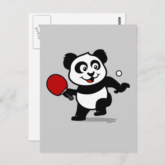 Tabel Tennis Panda Briefkaart (Voorkant / Achterkant)