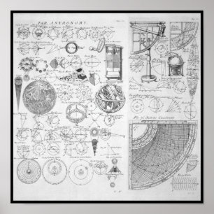 Tabel van Astronomie ~ Cyclopaedia ~ Ephraim Chamb Poster