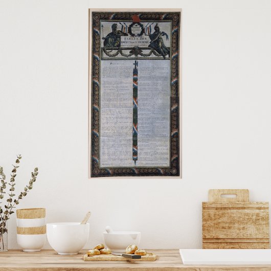 Tabel van de Verklaring van de rechten van het Man Poster (Keuken)