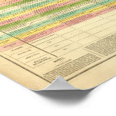 Tabel vergelijkt de grondwetten van de VS Poster (Hoek)