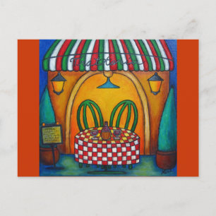 Tabel voor twee bij de Trattoria Post-Kaart Briefkaart