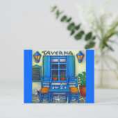 Tabel voor twee in de Griekse postkaart (Staand voorkant)