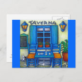 Tabel voor twee in de Griekse postkaart (Voorkant / Achterkant)