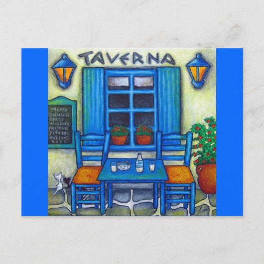 Tabel voor twee in de Griekse postkaart (Voorkant)