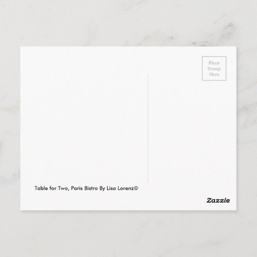 Tabel voor twee, Paris Bistro van Lisa Lorenz Briefkaart (Achterkant)