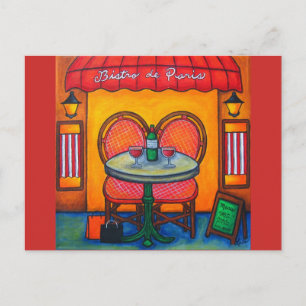 Tabel voor twee, Paris Bistro van Lisa Lorenz Briefkaart