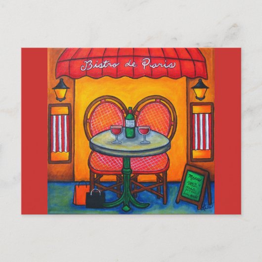 Tabel voor twee, Paris Bistro van Lisa Lorenz Briefkaart (Voorkant)