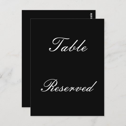 Tabel voorbehouden briefkaart (Voorkant / Achterkant)