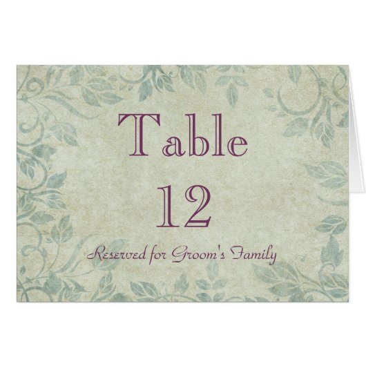 Tabel Zitplaats Naam Kaart (Voorkant Horizontaal)