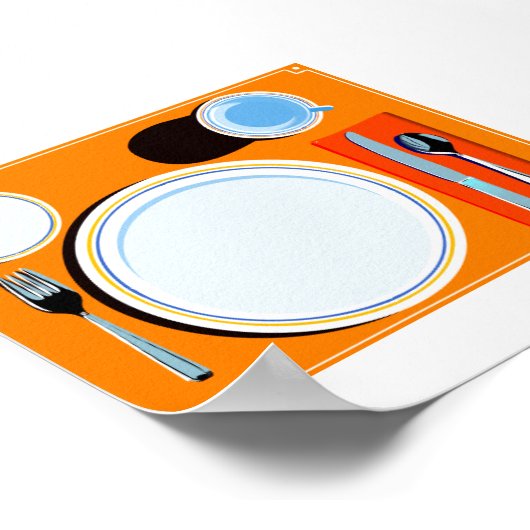 Tabelinstelling Retro Poster (Hoek)