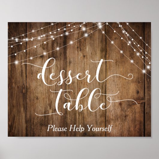 Tabelkalligrafie van hout en lichte dessert poster (Voorkant)