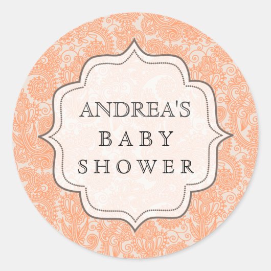 Tabellabel voor Baby shower-dessert peach Label st (Voorkant)