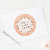 Tabellabel voor Baby shower-dessert peach Label st (Envelop)