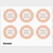 Tabellabel voor Baby shower-dessert peach Label st (Vel)