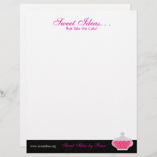 Tabellen met snoep Buffet en dessert Persoonlijk Briefhoofd (Voorkant / Achterkant)