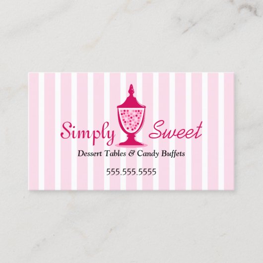 Tabellen met snoep Buffet en dessert Visitekaartje (Voorkant)
