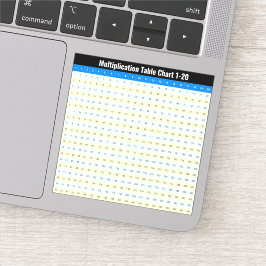 Tabellen van 1 tot 20 vermenigvuldigingstijden Gra Sticker