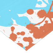 Tabelloper, blauw en Oranje ontwerp Lange Tafelloper (Hoek)