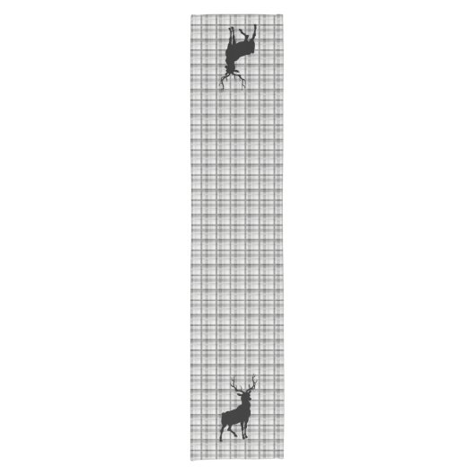 Tabelloper grijze speldenstang & deer korte tafelloper (Voorkant)