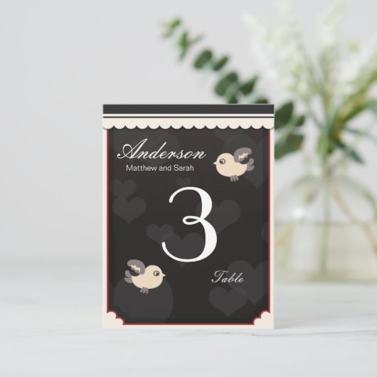 TabelNummer3, 3, Tabel, Anderson, Matthew en S... Briefkaart (Staand voorkant)