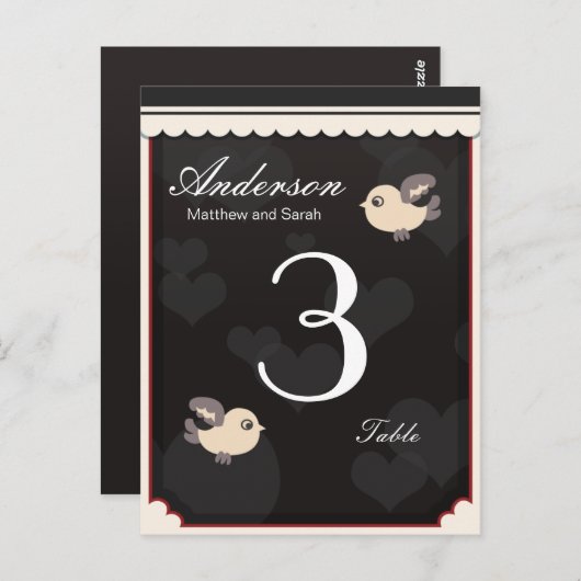 TabelNummer3, 3, Tabel, Anderson, Matthew en S... Briefkaart (Voorkant / Achterkant)