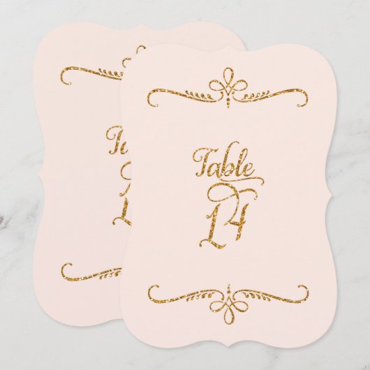 Tabelnummer 14, Fancy scriptlettertekens met besch Kaart (Voorkant / Achterkant)