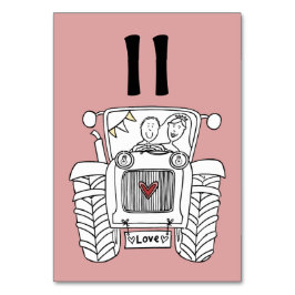 Tabelnummer aangepast land bruiloft kaart