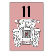 Tabelnummer aangepast land bruiloft kaart (Voorkant)