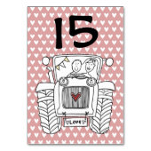 Tabelnummer aangepast land bruiloft kaart (Voorkant)