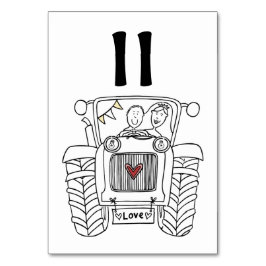 Tabelnummer aangepast land bruiloft kaart