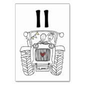 Tabelnummer aangepast land bruiloft kaart (Voorkant)